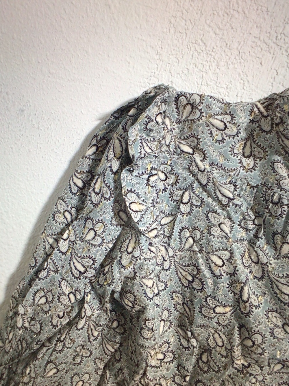 La Vie Rebecca Taylor Paisley Ruffle-Trim Button Front Blouse - Picture 3 of 6